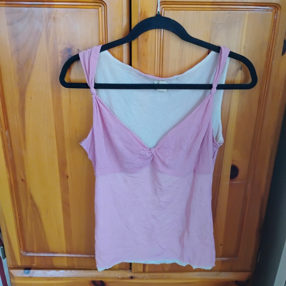 Women’s Pink Knot-Front Tank Top